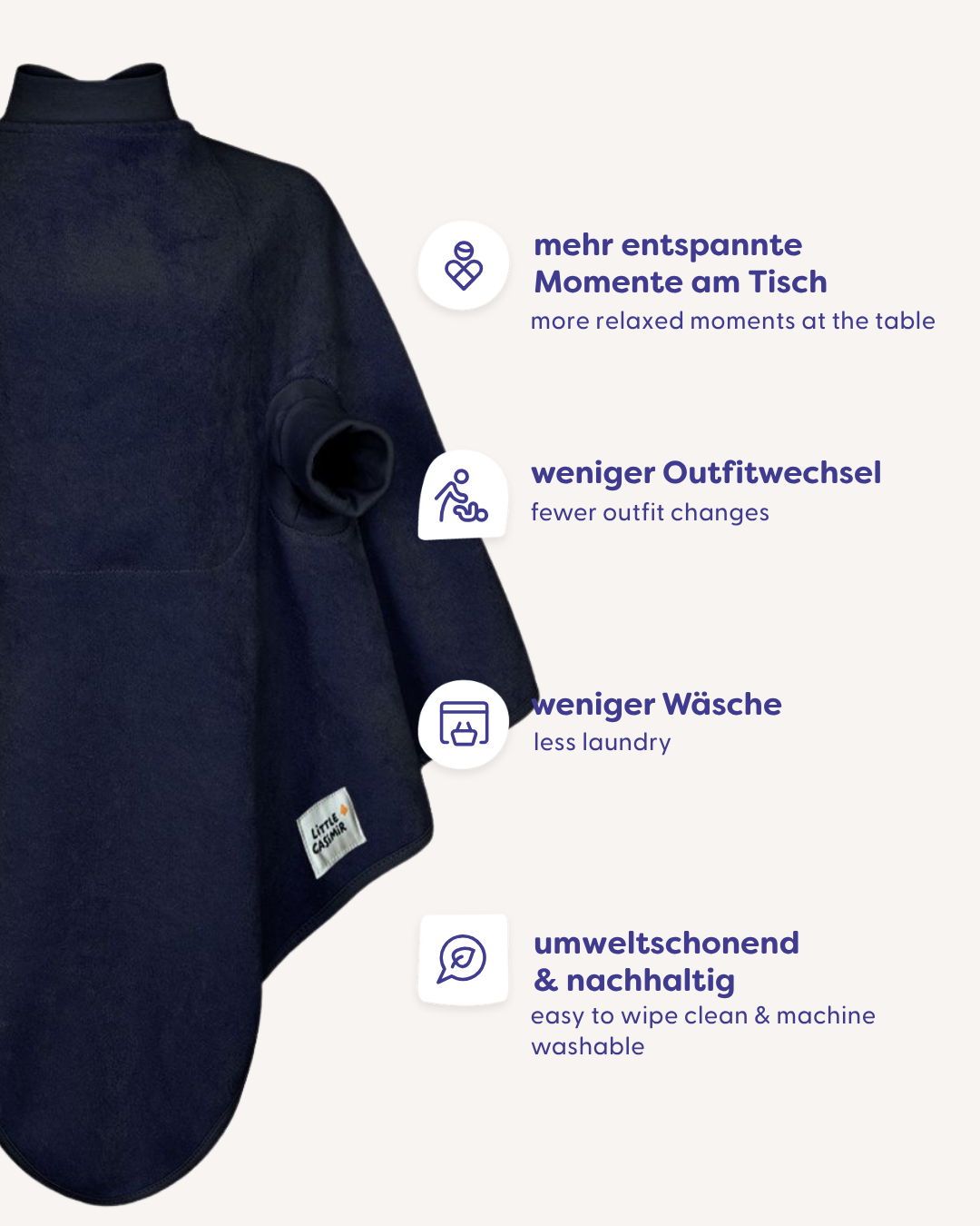"Boo" bib - Midnight Blue